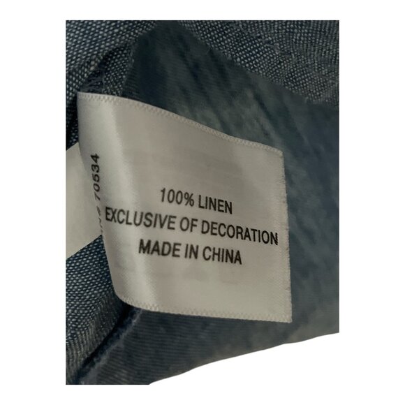 Orvis Women’s Size M Blue Linen-Blend Embroidered Tunic Top - Picture 6 of 7